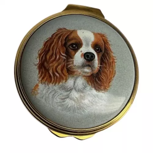 Halcyon Cavalier King Charles Spaniel Enamel box