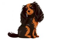 Black/Tan Illustrated Blank Greetings Card