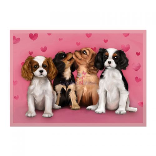 Cavalier Pups Valentine's Card