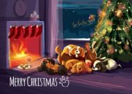 Sleepy Reindeer Card pack of 5