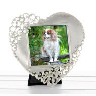 Silver Heart Lace Frame