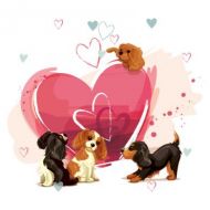 Pups & Hearts Fridge Magnet