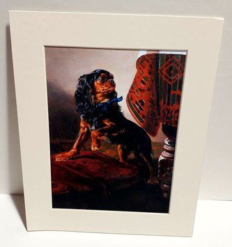Posing Black and Tan Mounted Print