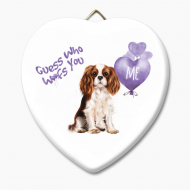 Guess Who Woofs You Ceramic Heart