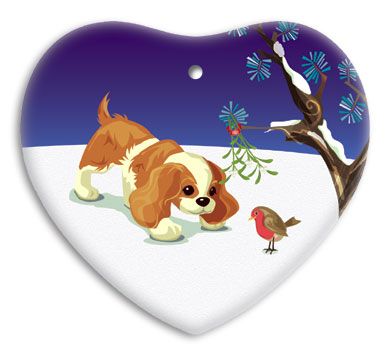 Ceramic Heart Christmas Decoration
