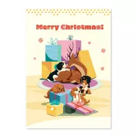 Rudolph's Puppy Playmates Christmas Card