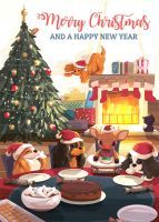 A Christmas Cavalier Dinner A5 Single Card