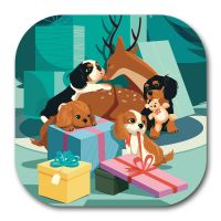 Pitter Patter Playful Pups Christmas Coaster