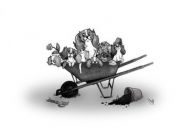 Wheelbarrow full of Cavaliers Blank Greetings Card