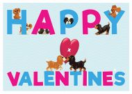 Happy Valentine's Cavalier Pups Card