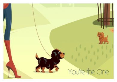 Cavalier Valentine Card You're the One