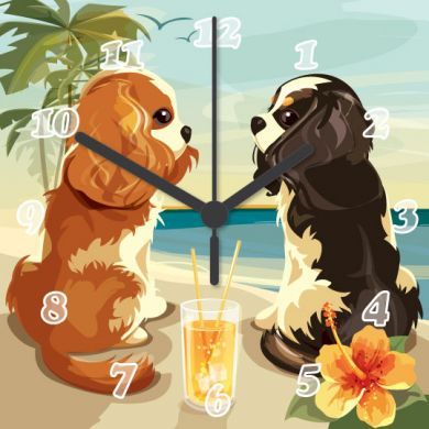 Cavalier Canoodles Clock