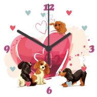 Cavalier Ticking Sweethearts Clock