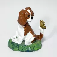 Blenheim Cavalier Puppy and Butterfly Ornament