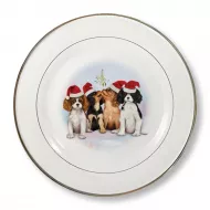Mistletoe Pups Tea Plate