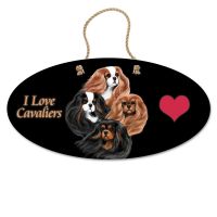 Bohemian Cavaliers Oval Hanging Sign