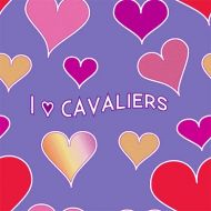 I Love Cavaliers Hearts Wrapping Paper