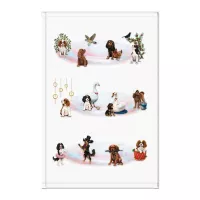 12 Days Of Christmas Cavaliers Tea Towel